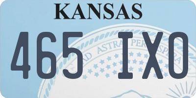 KS license plate 465IXO