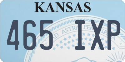 KS license plate 465IXP