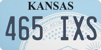 KS license plate 465IXS