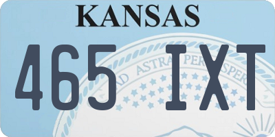KS license plate 465IXT