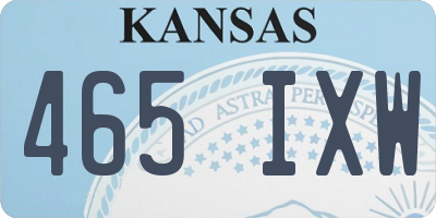 KS license plate 465IXW