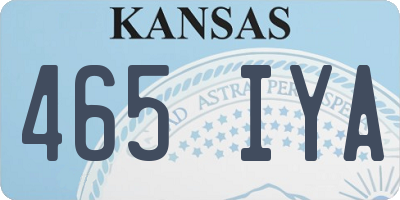 KS license plate 465IYA