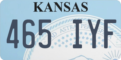 KS license plate 465IYF