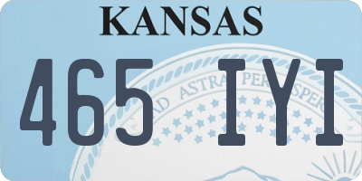 KS license plate 465IYI