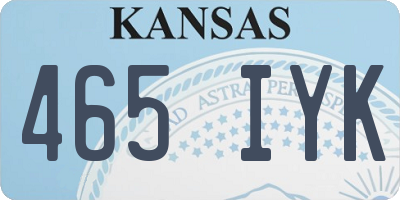 KS license plate 465IYK