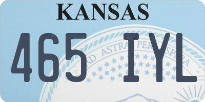 KS license plate 465IYL