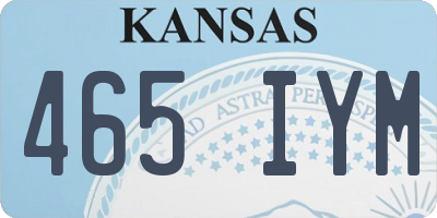 KS license plate 465IYM