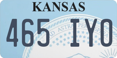 KS license plate 465IYO