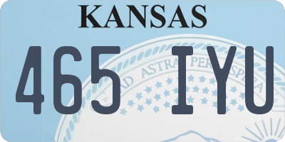KS license plate 465IYU