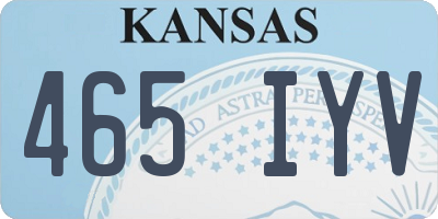 KS license plate 465IYV