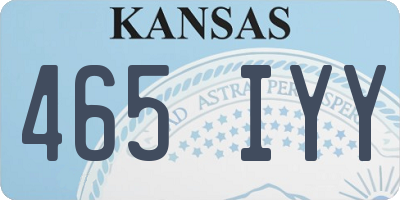 KS license plate 465IYY