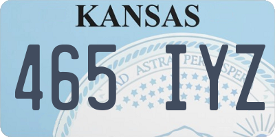 KS license plate 465IYZ