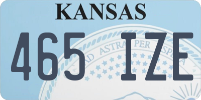 KS license plate 465IZE