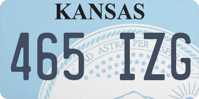 KS license plate 465IZG