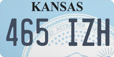 KS license plate 465IZH