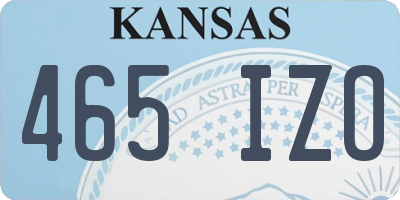 KS license plate 465IZO