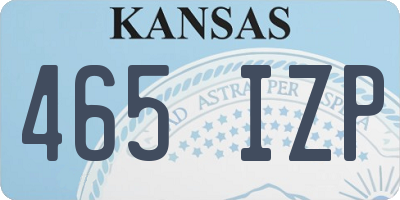 KS license plate 465IZP