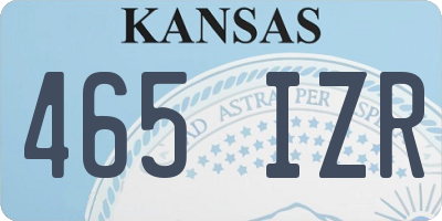 KS license plate 465IZR