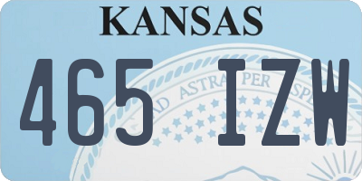 KS license plate 465IZW