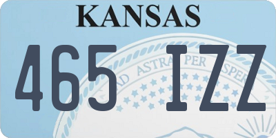 KS license plate 465IZZ