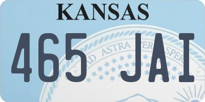 KS license plate 465JAI