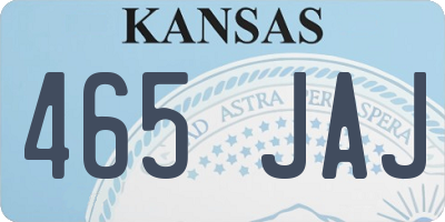 KS license plate 465JAJ
