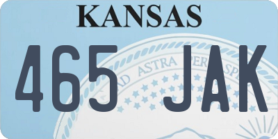 KS license plate 465JAK