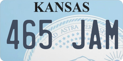 KS license plate 465JAM