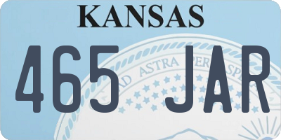KS license plate 465JAR