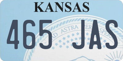 KS license plate 465JAS