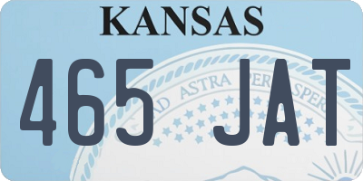 KS license plate 465JAT