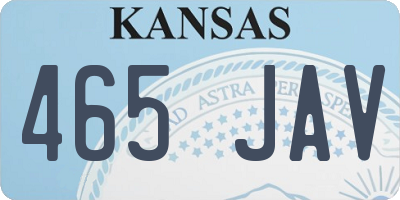 KS license plate 465JAV