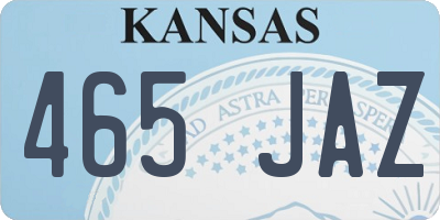 KS license plate 465JAZ
