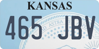 KS license plate 465JBV