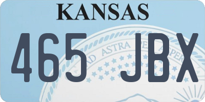 KS license plate 465JBX