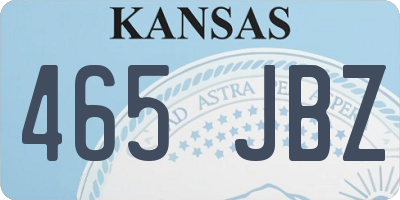KS license plate 465JBZ