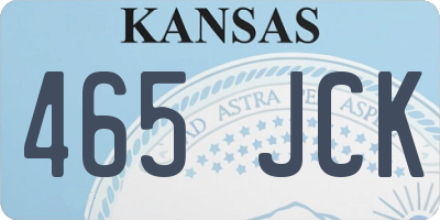 KS license plate 465JCK
