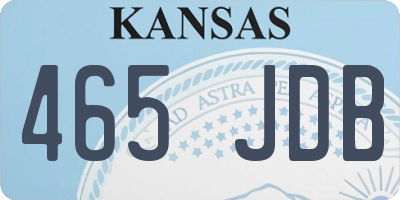 KS license plate 465JDB