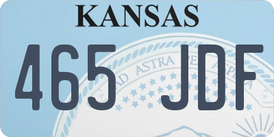 KS license plate 465JDF