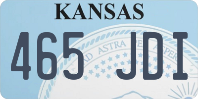 KS license plate 465JDI