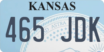 KS license plate 465JDK