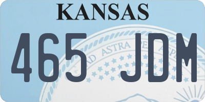 KS license plate 465JDM