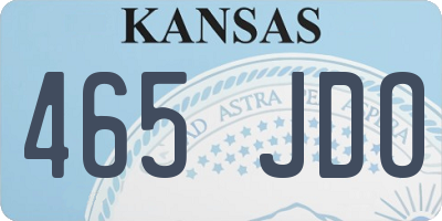 KS license plate 465JDO