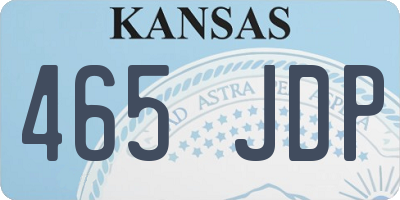 KS license plate 465JDP