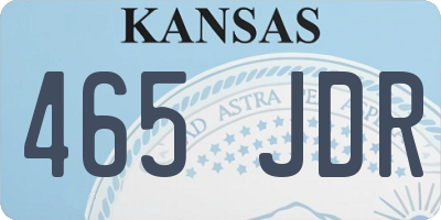 KS license plate 465JDR