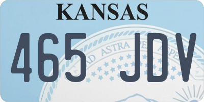 KS license plate 465JDV