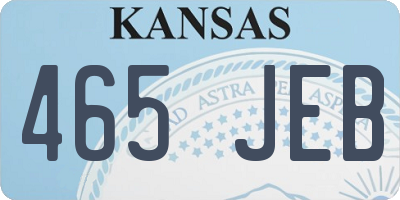 KS license plate 465JEB