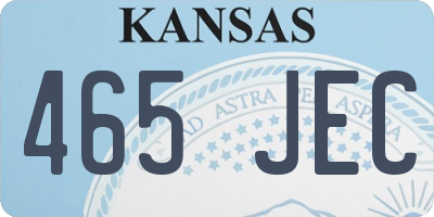 KS license plate 465JEC