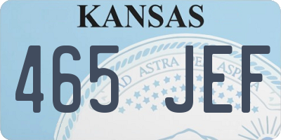 KS license plate 465JEF