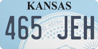 KS license plate 465JEH